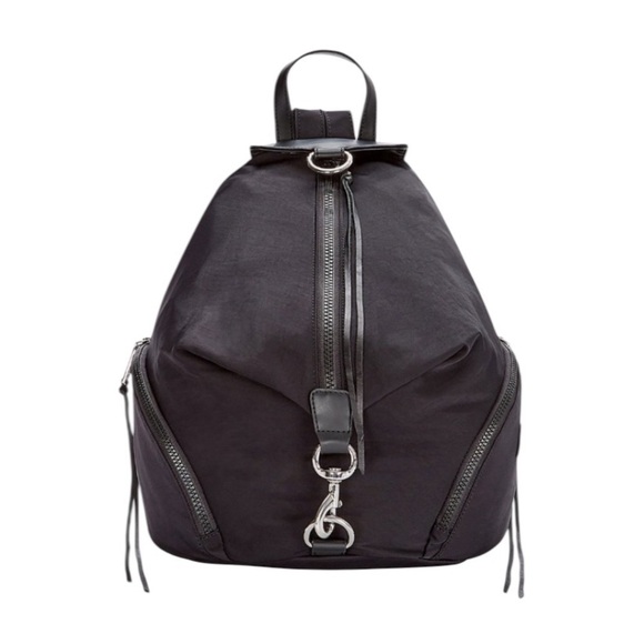 Rebecca Minkoff Julian Backpack Black Nylon & Leather Sling Bag Purse Dirty Girl - Picture 1 of 12
